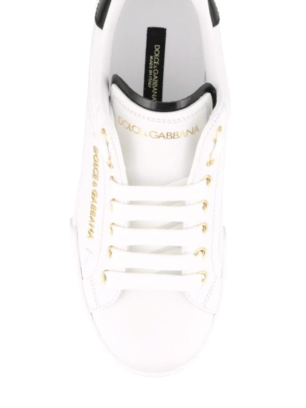 The Best Shops DOLCE & GABBANA: sneakers - Sneaker Portofino in pelle con maxi perla